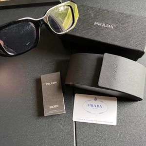 Prada PR17WS 1AB5S049 Women's Sunglasses 49 mm Black / Dark Grey Lens